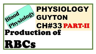 Ch33 PARTII Physiology Guyton  Production of RBC  Erythropoiesis  Dr Asif Lectures [upl. by Sekyere]