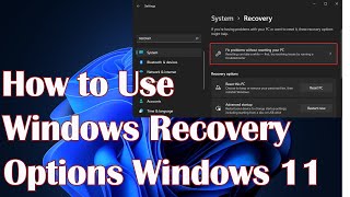 How to Use Windows Recovery Options in Windows 11 [upl. by Elam]