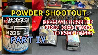 Powder Shootout Part IV Testing H335 with Hornady 52BTHP Shooting 3000 to 3200 ftsec [upl. by Hamas]