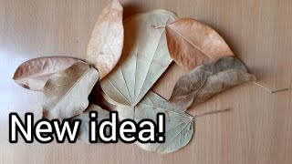 Look what I did with dry leaves  beautiful New idea leaves craftleaf DIY [upl. by Nnairrek]