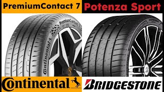 Continental PremiumContact 7 vs Bridgestone Potenza Sport [upl. by Akinahs963]