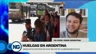 Sindicatos protestan en Argentina  Entrevista con Tobías Belgrano  Consultor político [upl. by Hacim845]