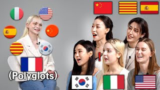 Polyglots Speaking in 7 Languages For the first time Keep Switching Languages with Native Speakers [upl. by Lledor997]