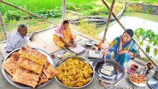 এটা দেখলে যে কেউ বাড়িতে দোকানের মতো মোগলাই পরোটা বানাতে পারবে সাথে আলুর তরকারিmoghlai porota [upl. by Adnaluoy]