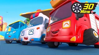 Five Little Cars are Racing  Car Cartoon  Nursery Rhymes  Kids Songs  BabyBus  Cars World [upl. by Rodenhouse203]