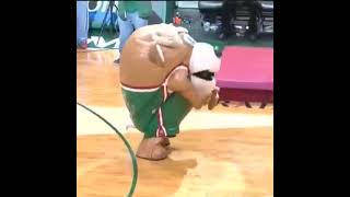 the Milwaukee bucks mascot eat the fan [upl. by Aneroc889]