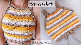 Top halter crochet muy fácil ¡TE ENCANTARÁ [upl. by Yvehc]