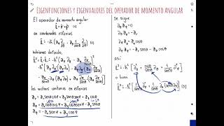 Mecánica Cuántica 046 Eigenfunciones y eigenvalores del Operador de momento angular [upl. by Malvino]