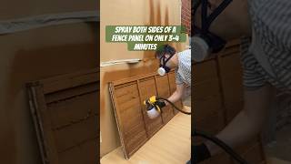 How to paint both sides of a fence panel in 3 minutes Wagner electric fence sprayer [upl. by Flemming]