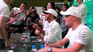 Lewis amp Valtteri Meet the Malaysian Fans [upl. by Jovita]