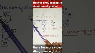 resonance resonating structurephenolchemistry chemistrynotes std 11 [upl. by Neile]