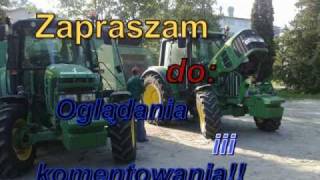 Żniwa 2010 Belowanie słomy John Deere 6330 z prasą JD 582 zwożenie słomy i pożar [upl. by Denis]