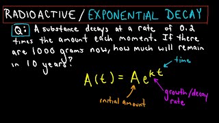 Radioactive Decay and Exponential Growth Quick Example Involving Exponential Decay [upl. by Pul]