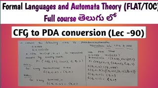 CFG to PDA conversion  equivalence between context free grammar and pushdown automata [upl. by Ynohtnaluap]