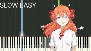 Gekkan Shoujo OP 1  SLOW EASY Piano Tutorial [upl. by Ardnekal515]