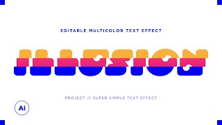 Multicolor Text Effect  Adobe Illustrator [upl. by Aleen450]