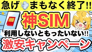 【格安SIM】終了前に見て‼️利用しないともったいない激安キャンペーン✨【おすすめmineoLINEMO楽天モバイル還元ポイントPayPay】 [upl. by Hseham]