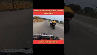 Aamir majid and Jannu Stuntz drag race  Duke 390 vs Kawasaki z1000 [upl. by Ahsitil643]