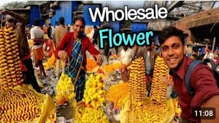 Kolkata Biggest Wholesale Flower Market  Howrah Bridge Mullick ghat [upl. by Jeannine]