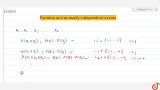 Pairwise and mutually independent events [upl. by Iahc456]