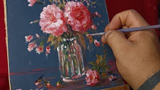 cómo pintar rosas manchas impresionistas PINTURA OLEO pintura impresionista [upl. by Mylan]