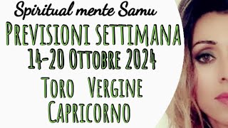 CAPRICORNO♑ VERGINE ♍TORO♉ Previsioni🔮1420 Ottobre 2024 [upl. by Alemac]