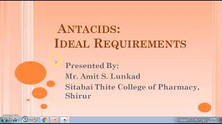 Antacid Definition and Ideal requirements of an antacids [upl. by Hamimej]