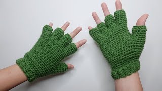 How to Crochet Half Finger Gloves in Step by step Tutorial [upl. by Player]