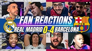 BARCELONA amp REAL FANS REACTION TO REAL MADRID 04 BARCELONA  EL CLASICO [upl. by Annahsat602]