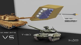 T90 Vs M1 Abrams  Armour Piercing Simulation [upl. by Ahsina47]