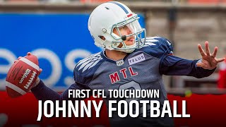 Johnny Footballs Incredible First Touchdown Pass in the CFL [upl. by Ellehcor]