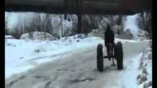 Snowmobile from the chainsaw  Снегоход из бензопилы [upl. by Aicatsal]