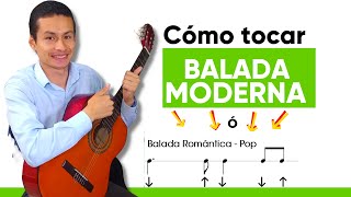 ⏭2 Formas de tocar Balada romantica Pop en Guitarra PARA PRINCIPIANTES [upl. by Dyrraj]