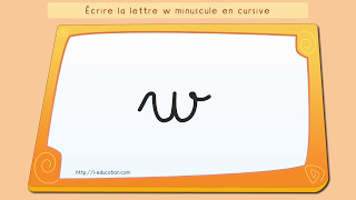 Écrire lalphabet Apprendre à écrire la lettre w en minuscule en cursive [upl. by Adora]