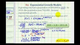 Ex Exponential Growth Function  Population [upl. by Einwahs]