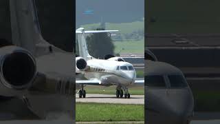 Powerful Gulfstream G450 Landing in Bern Switzerland [upl. by Edita]