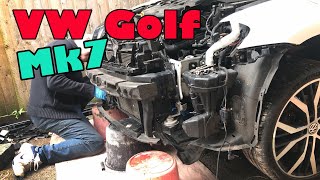 VW Golf 2017 GTD project DIY part 2 adjusting chasis end cap fitting radiator pack and oil change [upl. by Soilisav]