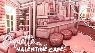 coquette valentine cafe I no gamepass I bloxburg speedbuild and tour I iTapixca Builds [upl. by Ahsaten]