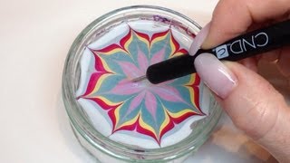 How To Produce Water Marbling Nail Art With Nail Polish CND VINYLUX [upl. by Butta929]