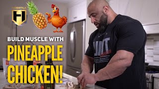 MUSCLE BUILDING MEALS  HOW TO MAKE PINEAPPLE CHICKEN  BODYBUILDING BREAKFAST  Fouad Abiad [upl. by Legin]