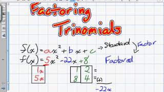 Factoring Trinomials Grade 11 mixed Lesson 26 3 18 13 [upl. by Hafeetal972]