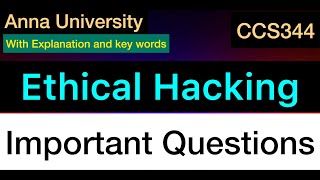 Ethical Hacking  Important Questions  Anna University  Tamil [upl. by Nereus800]