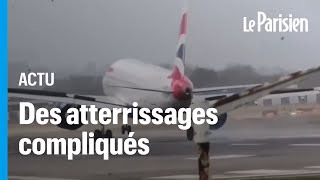 Tempête Eunice  une vidéo montre en direct l’atterrissage compliqué des avions [upl. by Amzu]