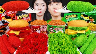 ASMR MUKBANG 직접 만든 치토스 햄버거 치즈스틱 불닭볶음면 핫도그 먹방 amp 레시피 FIRE NOODLES AND BURGER EATING SOUND [upl. by Pelson]