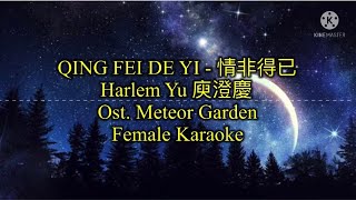 QING FEI DE YI 情非得已 Female Karaoke [upl. by Elkin630]