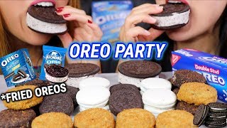 ASMR OREO PARTY FRIED OREOS ICE CREAM 오레오 리얼사운드 먹방  KimampLiz ASMR [upl. by Stephana]