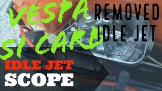 vespa si carb IDLE JET SCOPE  removed idle jet RESPONSE TEST  FMPguides [upl. by Harsho]