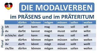 Deutsch lernen die Modalverben  Präsens  PräteritumGerman modal verbs in simple present  past [upl. by Crotty]