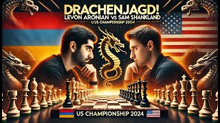 Drachenjagd Levon Aronian – Sam Shankland  USMeisterschaft 2024  Schach [upl. by Laerol552]