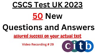 CSCS Card UK  CSCS Test 2023  CSCS Card Test Questions 2023  CSCS Test Preparation  CSCS Test [upl. by Eseeryt203]